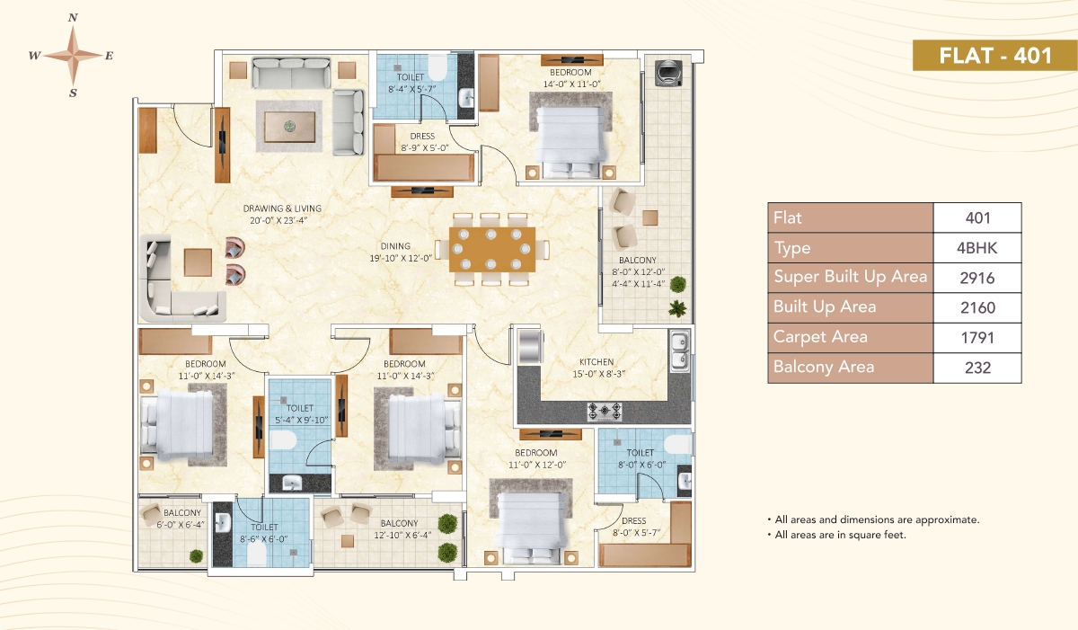 4 BHK Floor Plan